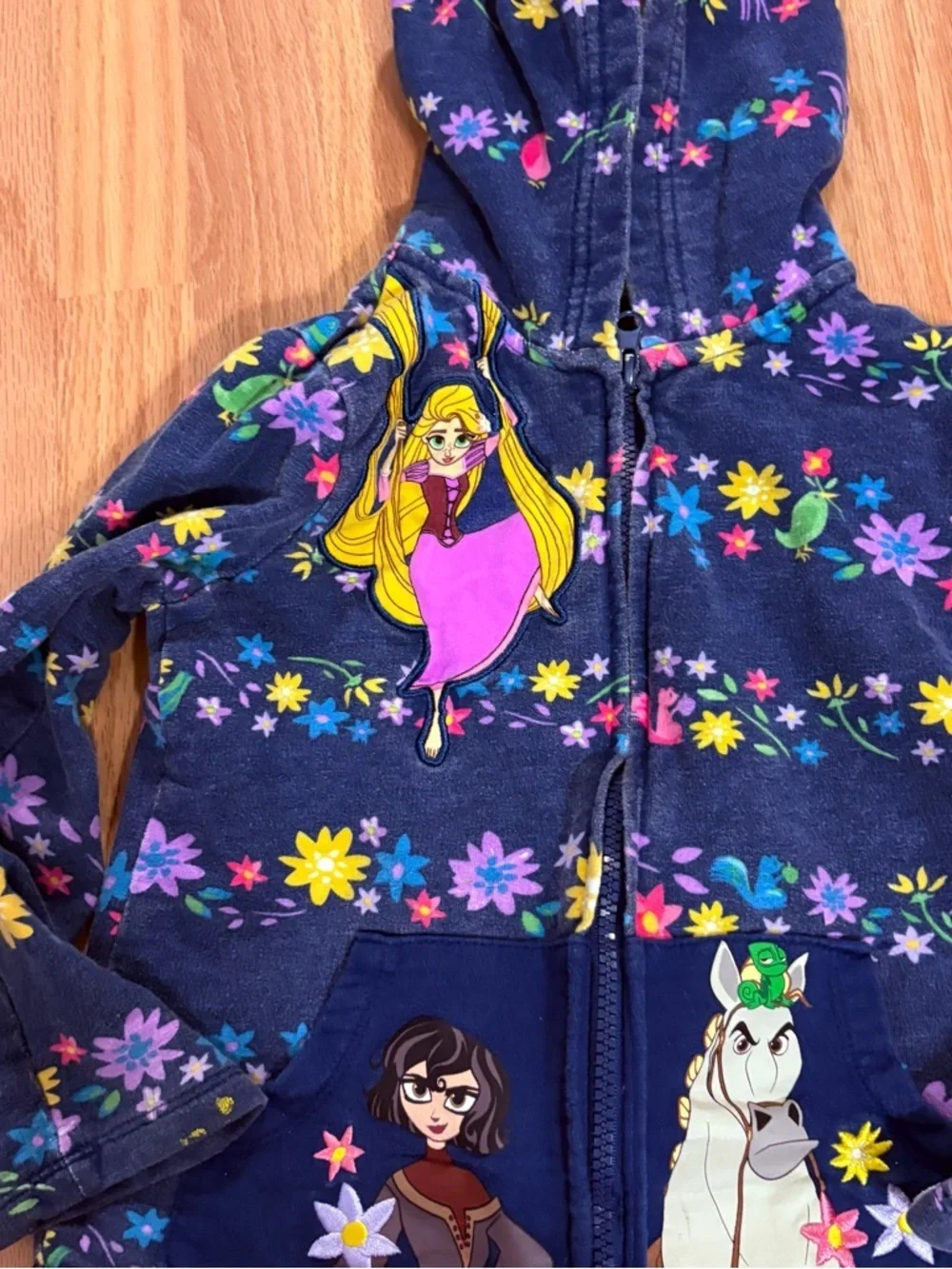 Vintage Disney Rapunzel Tangled Sweatshirt Mother Gothel Blue Full Zip Hooded